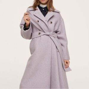 MNG / Mango : Wool Blend Purple Trench Coat